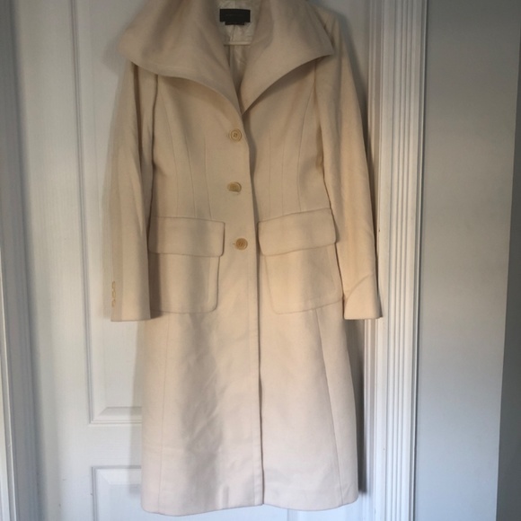 BCBG long cream Wool coat - Picture 2 of 5